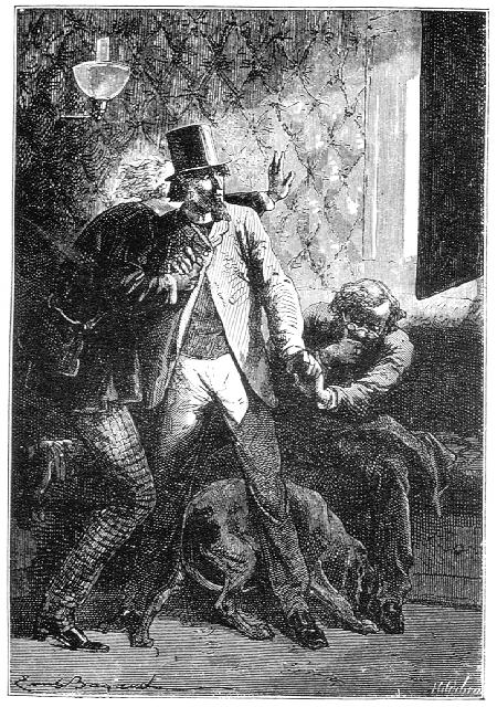 Barbicane tenía cogidos de la mano a sus dos compañeros, y los tres miraban aquel asteroide al rojo vivo.