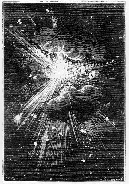 El globo de fuego estalló como una bomba.