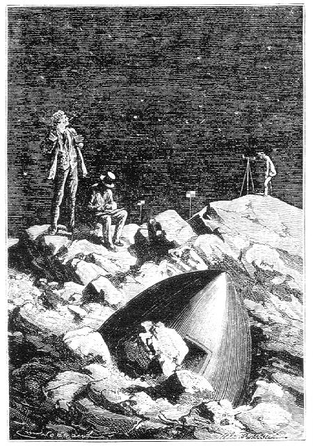 ...acampados al fondo de un valle selenita, junto al proyectil medio hundido por la caída en medio de residuos volcánicos...