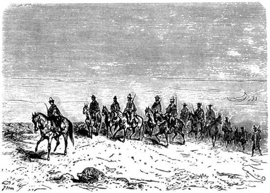 El niño marchaba delante de la recua, compuesta de diez mulos.