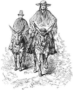 Paganel y Roberto no cabían de gozo en su pellejo cuando metieron la cabeza por la abertura del poncho.