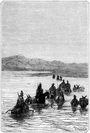 El capataz descubrió un vado que permitió pasar a la otra orilla.