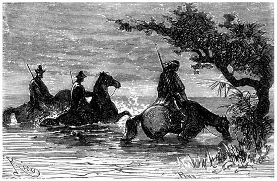 Llegaron al río Guamini, y se metieron hasta el pecho en la codiciada agua.