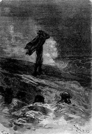 Vagaba por la playa que cubrían las olas con sus brillantes fosforescencias.</p>
